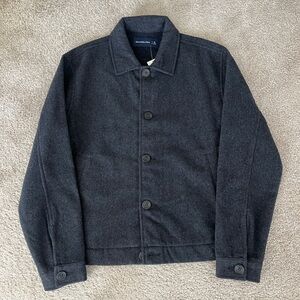 Abercrombie & Fitch Charcoal Cropped Shirt Jacket